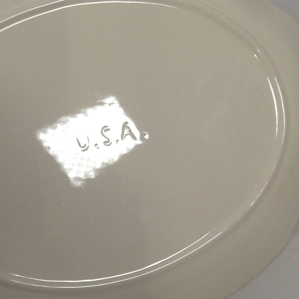 Vintage Serving‎ Platter Roses Floral Gold Edging   12 Inch